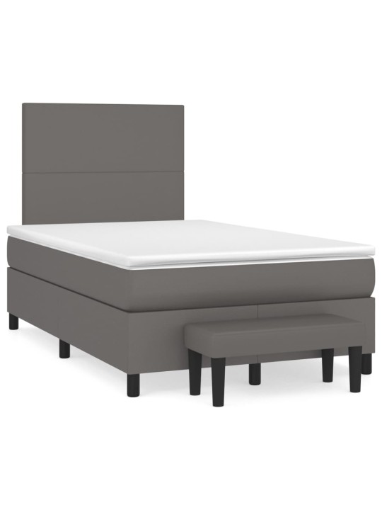 Box spring postel s matrací šedá 120x200 cm umělá kůže