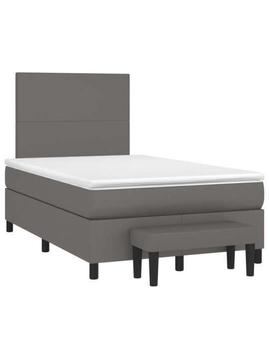 Box spring postel s matrací šedá 120x200 cm umělá kůže