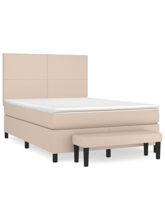 Box spring postel s matrací cappuccino 140x190 cm umělá kůže