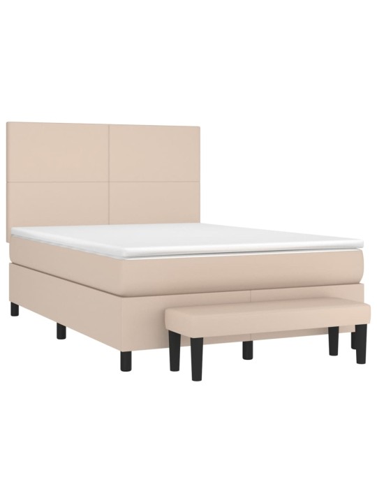 Box spring postel s matrací cappuccino 140x190 cm umělá kůže