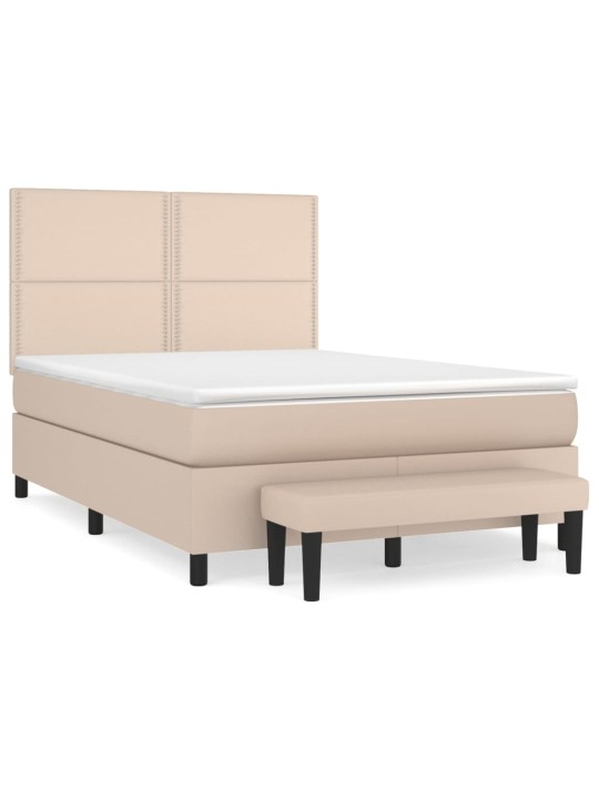 Box spring postel s matrací cappuccino 140x190 cm umělá kůže