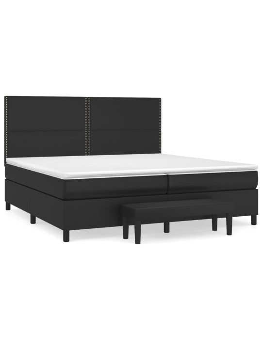Box spring postel s matrací černá 200x200 cm umělá kůže