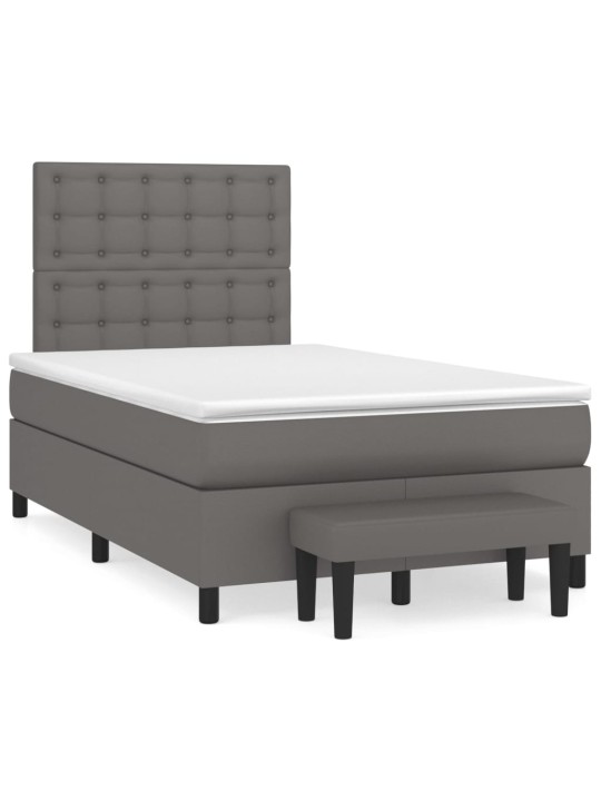 Box spring postel s matrací šedá 120x200 cm umělá kůže