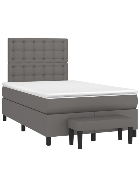 Box spring postel s matrací šedá 120x200 cm umělá kůže