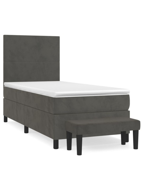 Box spring postel s matrací tmavě šedá 80 x 200 cm samet