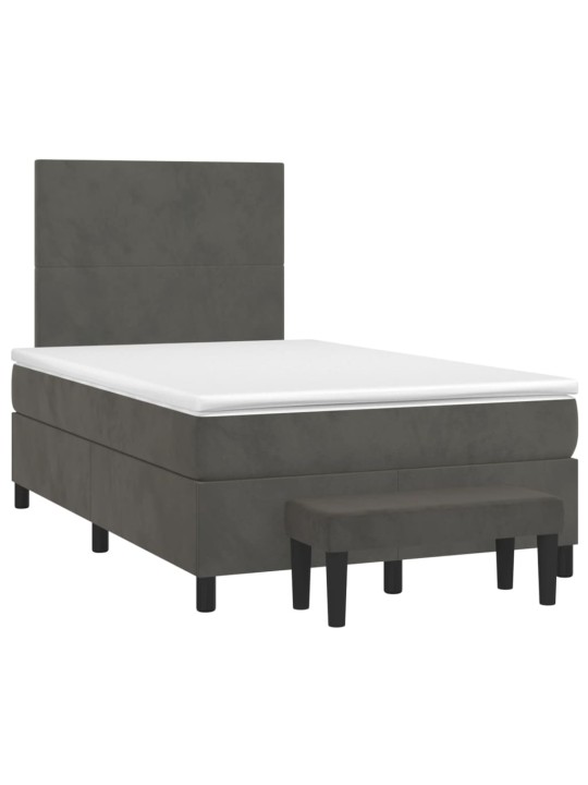 Box spring postel s matrací tmavě šedá 120 x 200 cm samet