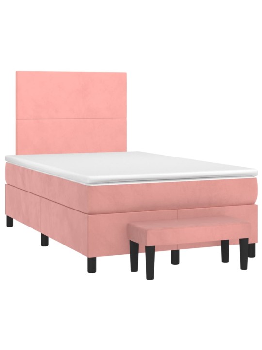 Box spring postel s matrací růžová 120 x 200 cm samet