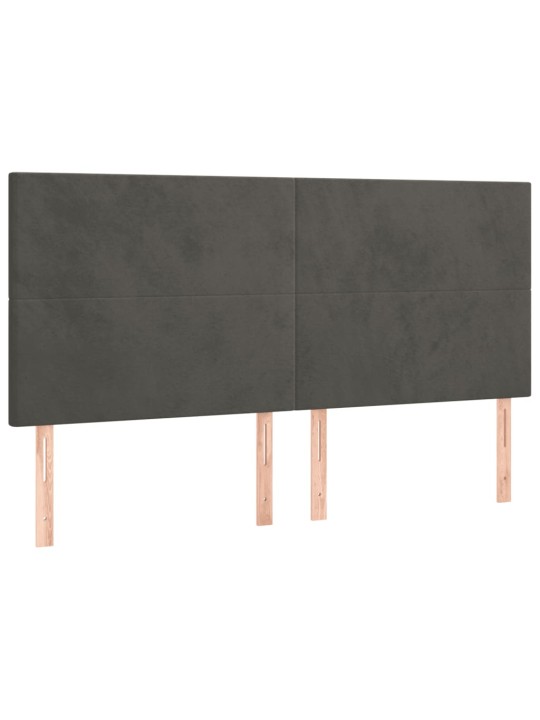 Box spring postel s matrací tmavě šedá 160x200 cm samet