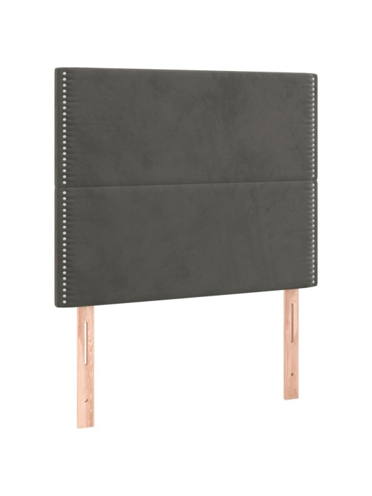 Box spring postel s matrací tmavě šedá 90x200 cm samet