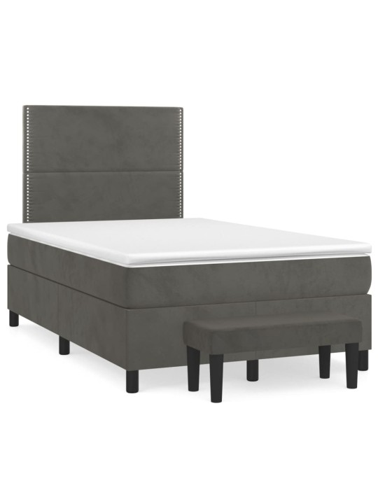 Box spring postel s matrací tmavě šedá 120 x 200 cm samet