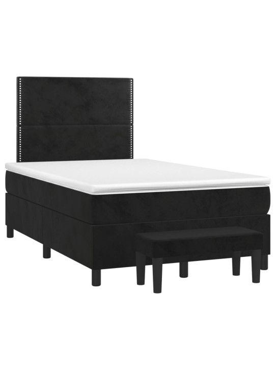 Box spring postel s matrací černá 120 x 200 cm samet