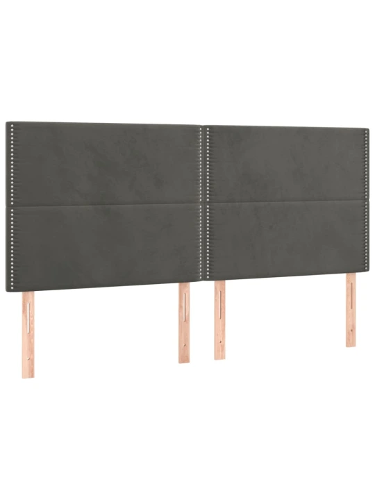 Box spring postel s matrací tmavě šedá 200x200 cm samet
