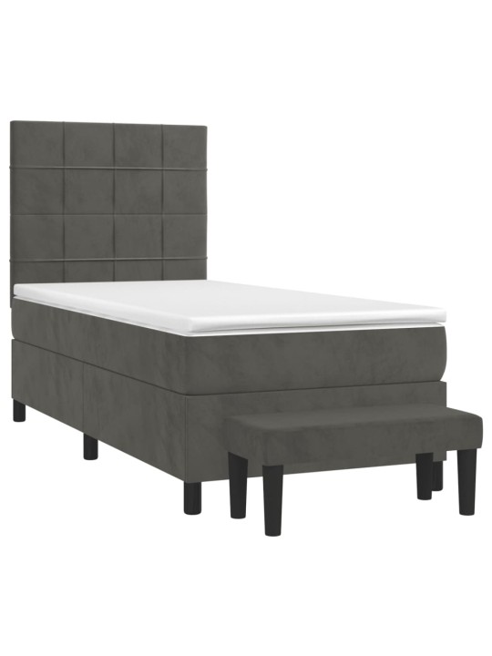 Box spring postel s matrací tmavě šedá 80 x 200 cm samet