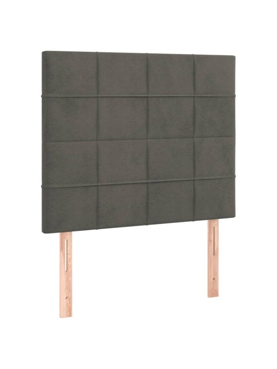 Box spring postel s matrací tmavě šedá 90x190 cm samet