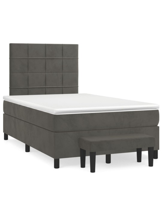 Box spring postel s matrací tmavě šedá 120 x 200 cm samet