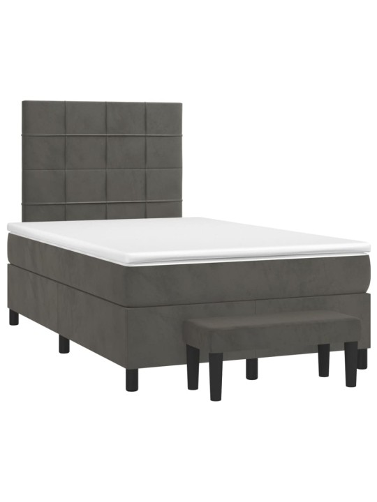 Box spring postel s matrací tmavě šedá 120 x 200 cm samet
