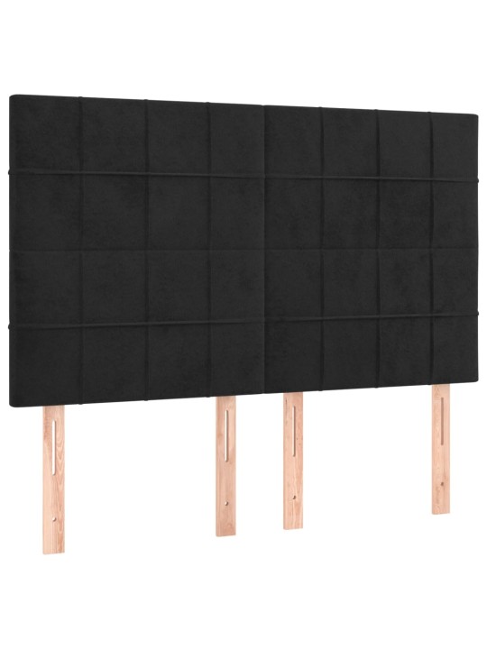 Box spring postel s matrací černá 140x200 cm samet