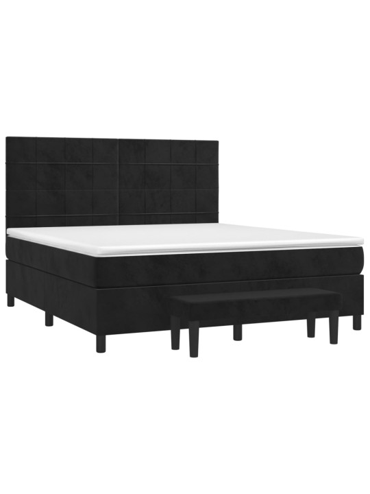 Box spring postel s matrací černá 160x200 cm samet