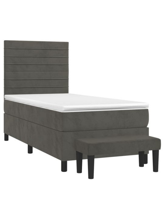 Box spring postel s matrací tmavě šedá 80 x 200 cm samet