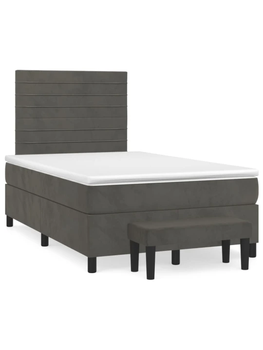Box spring postel s matrací tmavě šedá 120 x 200 cm samet