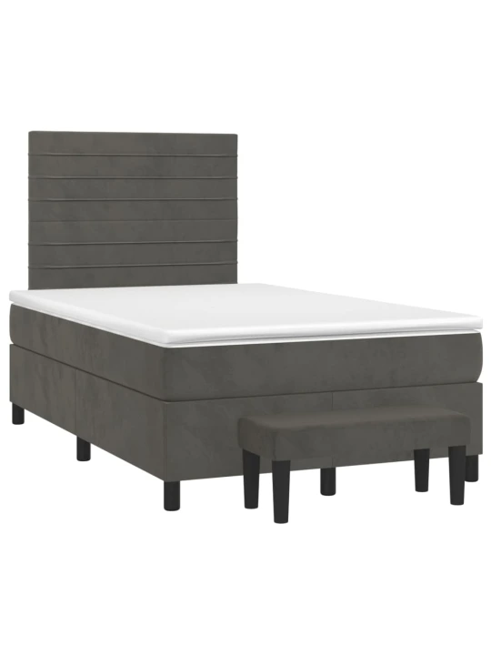 Box spring postel s matrací tmavě šedá 120 x 200 cm samet