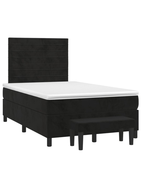 Box spring postel s matrací černá 120 x 200 cm samet