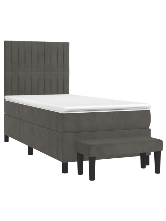Box spring postel s matrací tmavě šedá 80 x 200 cm samet