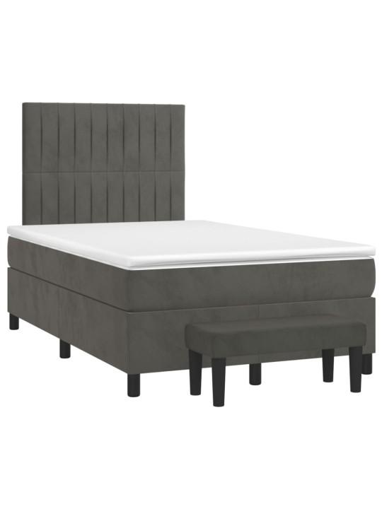 Box spring postel s matrací tmavě šedá 120 x 200 cm samet