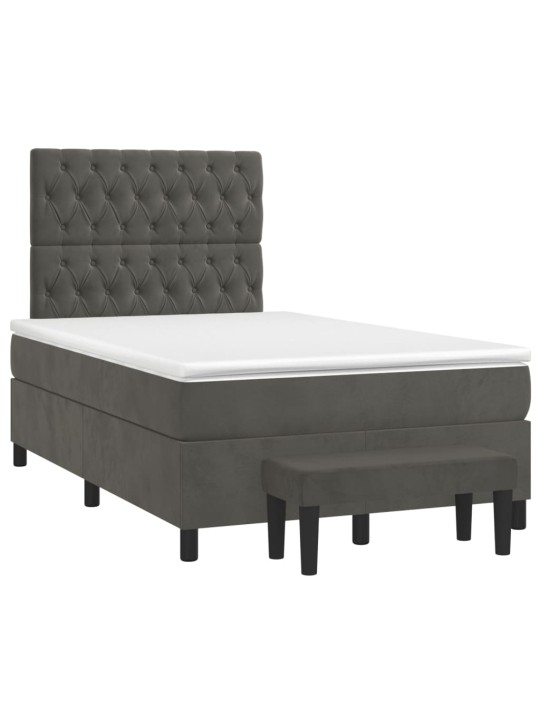 Box spring postel s matrací tmavě šedá 120 x 200 cm samet