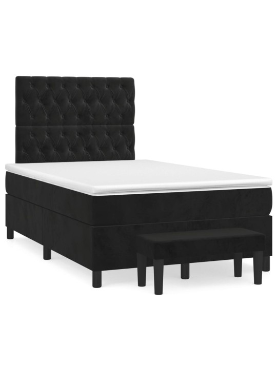 Box spring postel s matrací černá 120 x 200 cm samet