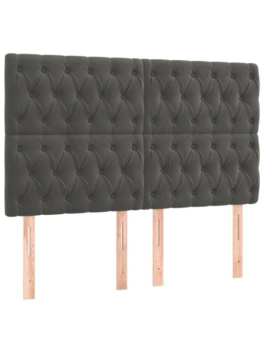 Box spring postel s matrací tmavě šedá 160x200 cm samet