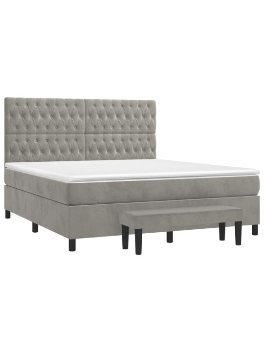 Box spring postel s matrací světle šedá 180x200 cm samet