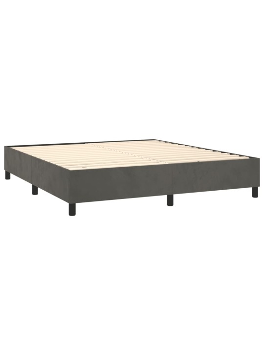 Box spring postel s matrací tmavě šedá 200x200 cm samet