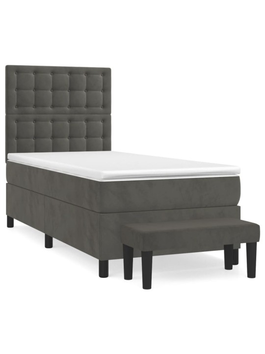Box spring postel s matrací tmavě šedá 80 x 200 cm samet
