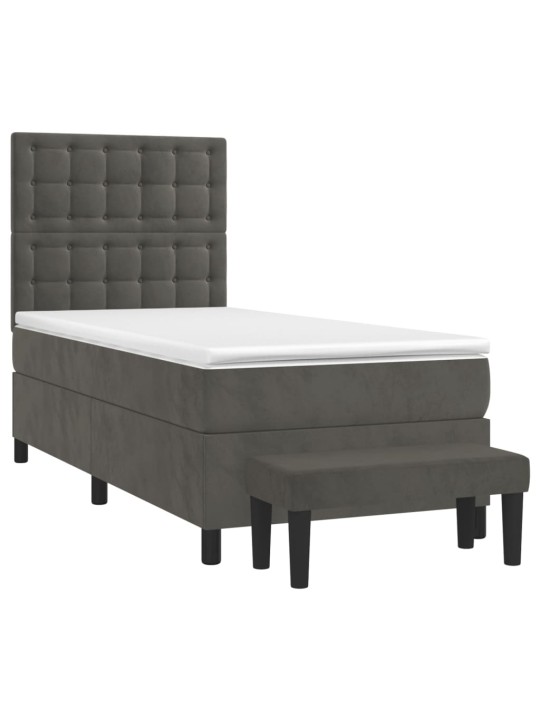 Box spring postel s matrací tmavě šedá 80 x 200 cm samet