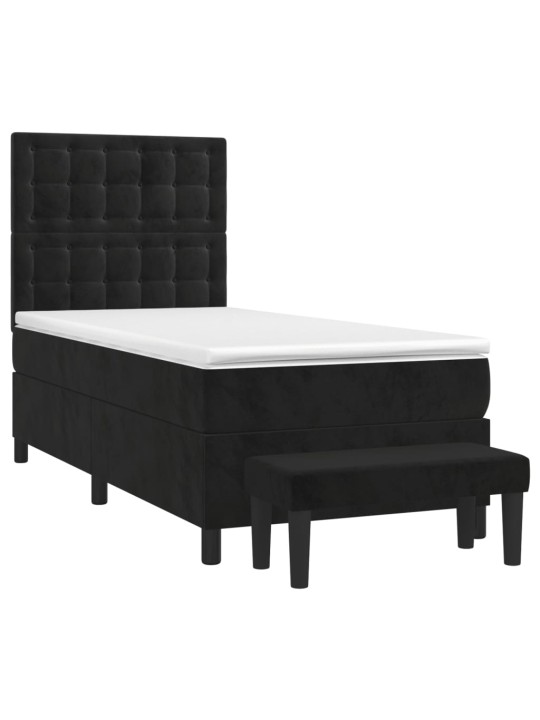 Box spring postel s matrací černá 80 x 200 cm samet