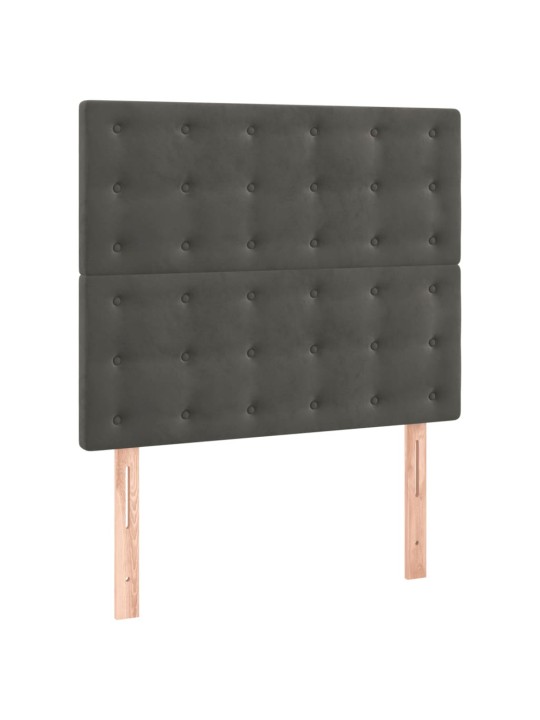 Box spring postel s matrací tmavě šedá 90x200 cm samet