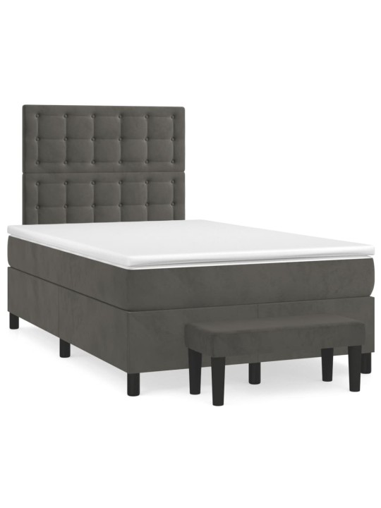 Box spring postel s matrací tmavě šedá 120 x 200 cm samet