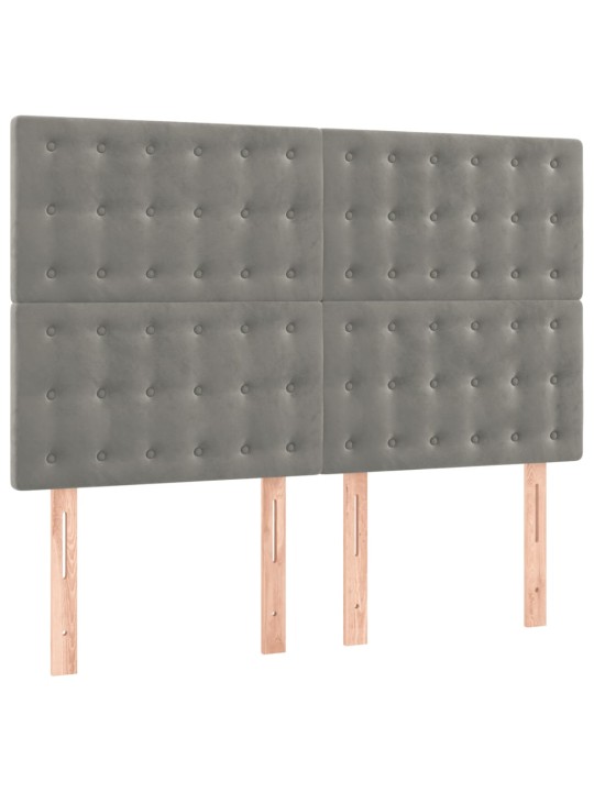 Box spring postel s matrací světle šedá 140x190 cm samet