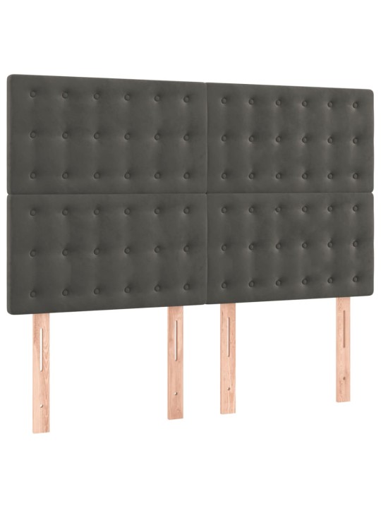 Box spring postel s matrací tmavě šedý 140 x 190 cm samet