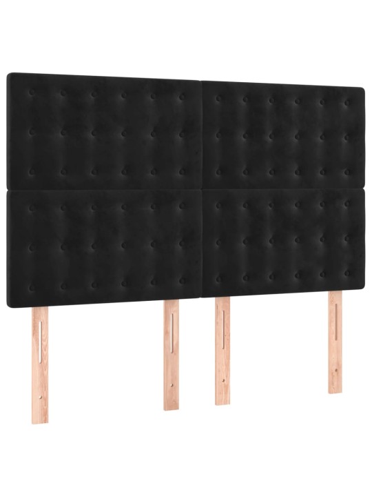Box spring postel s matrací černá 140 x 190 cm samet