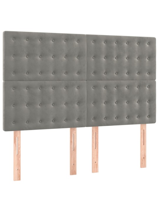 Box spring postel s matrací světle šedá 140x200 cm samet