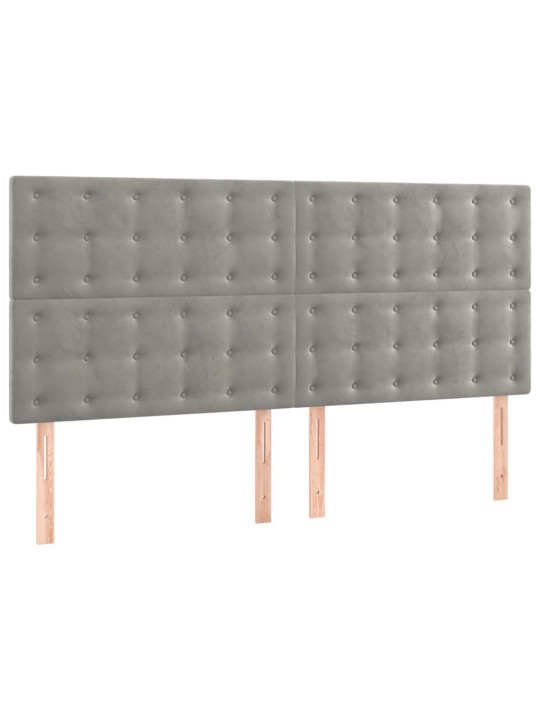 Box spring postel s matrací světle šedá 160x200 cm samet