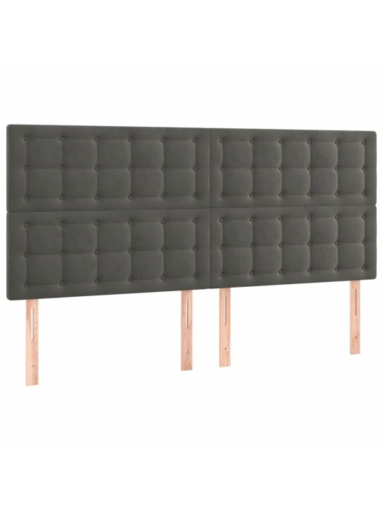 Box spring postel s matrací tmavě šedá 200x200 cm samet