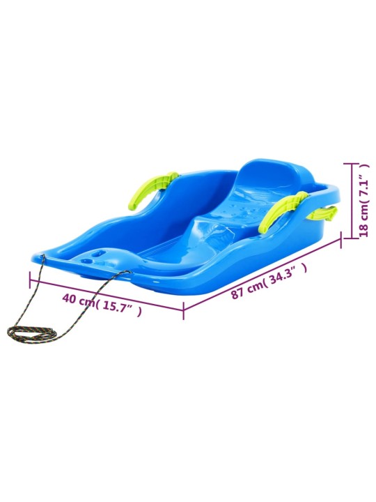 Boby s brzdami modré 87 x 40 x 18 cm polypropylen
