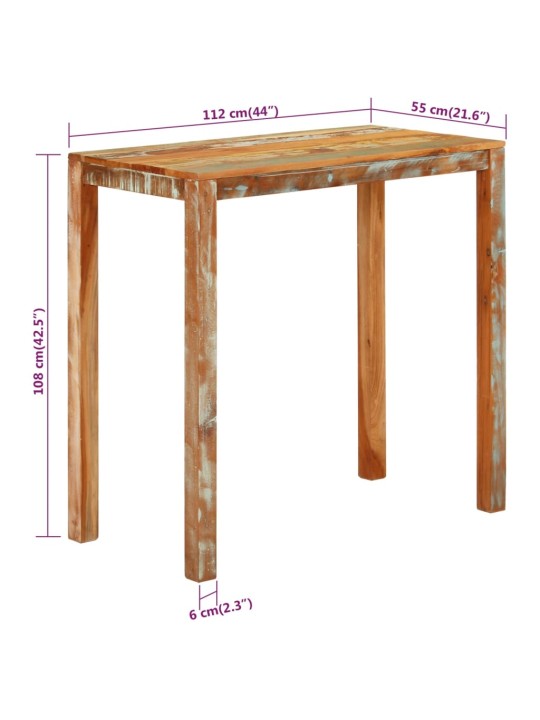 Barový stůl 112 x 55 x 108 cm masivní recyklované dřevo