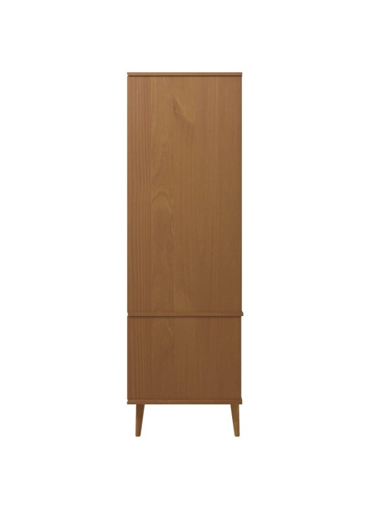 Šatní skříň MOLDE hnědá 90 x 55 x 175 cm masivní borové dřevo
