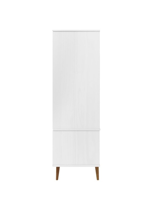 Šatní skříň MOLDE bílá 90 x 55 x 175 cm masivní borové dřevo
