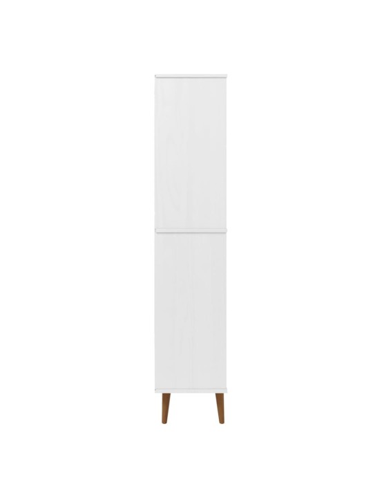 Knihovna MOLDE bílá 85 x 35 x 170,5 cm masivní borové dřevo