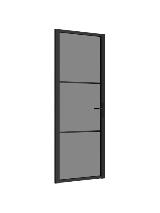 Interiérové dveře 76 x 201,5 cm černé ESG sklo a hliník